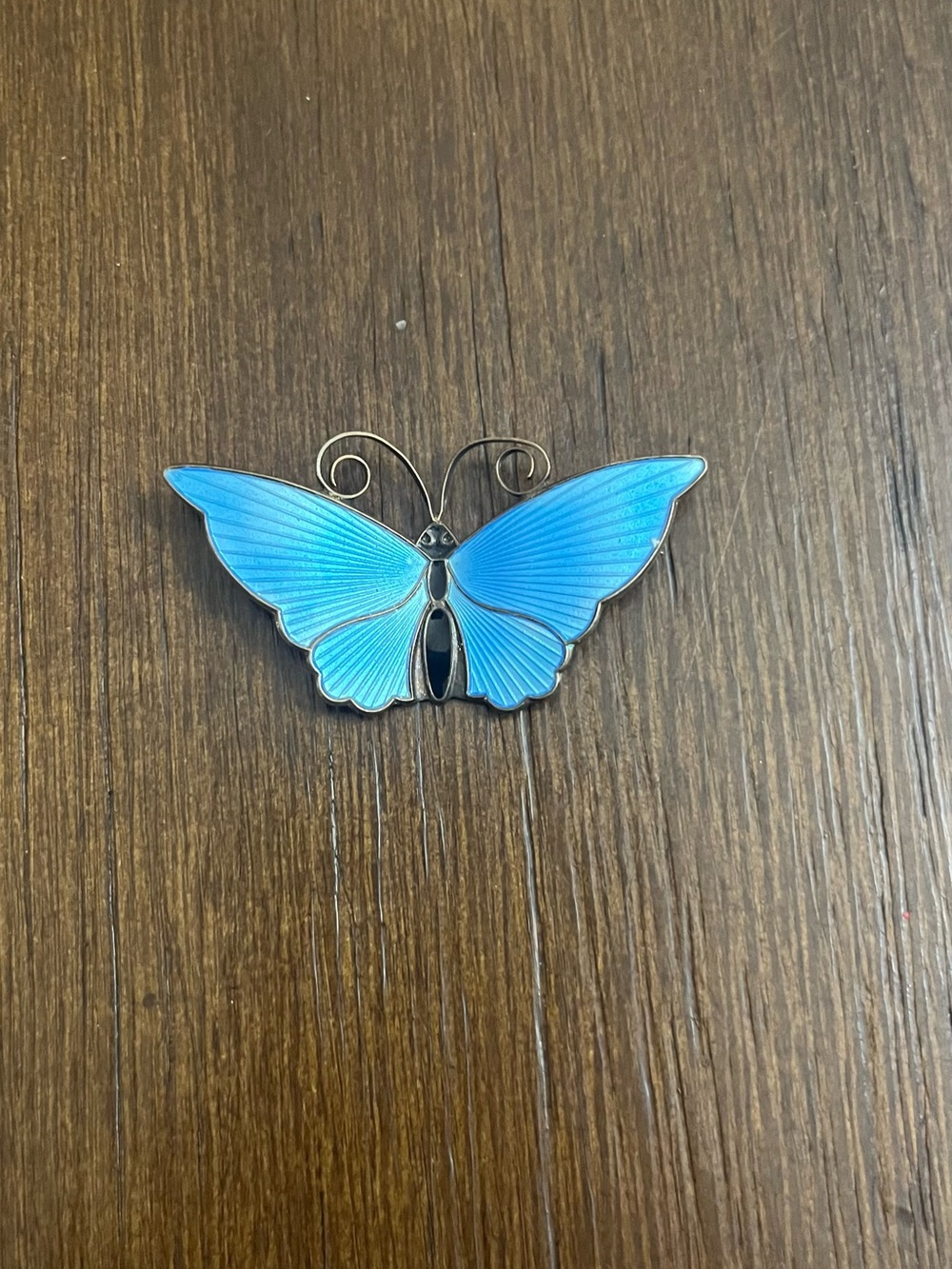 Enameled David Andersen Butterfly Brooch